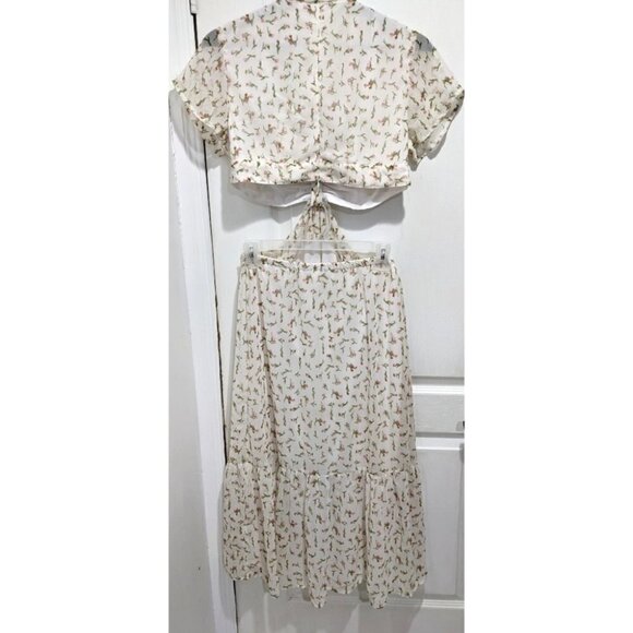 Rdi | Floral Print Waist Cutout Midi Dress - Picture 4 of 14